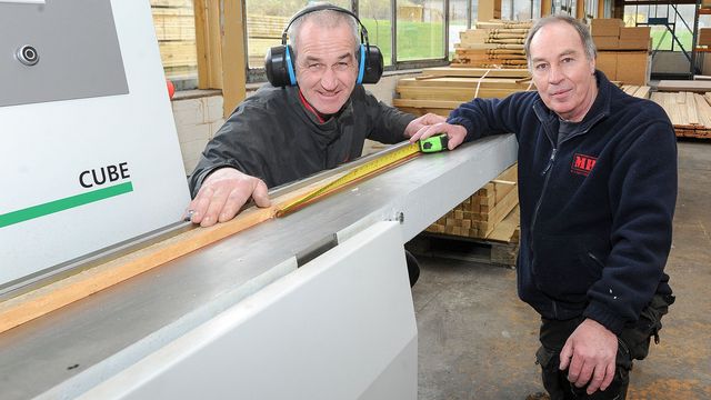 So simple and precise: Andrew Hume (left) and John Mitchell of Tweedside Timber are delighted with their Cube So simple and precise: Andrew Hume (left) and John Mitchell of Tweedside Timber are delighted with their Cube