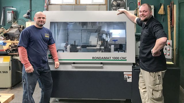 Good technology, good times: James Vincent (left) and Patrick McQuaid with their new CNC tool grinder Good technology, good times: James Vincent (left) and Patrick McQuaid with their new CNC tool grinder